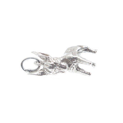 925 Sterling Silver Vintage Donkey Minimalist 3D Charm Pendant