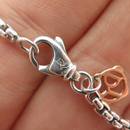 DAVID YURMAN 925 Sterling Silver 2-Tone Round Box Chain Necklace 22"