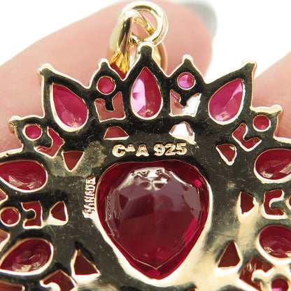 CHATEAU D'ARGENT Sterling Silver Lab-Created Ruby & Pink Sapphire Heart Pendant