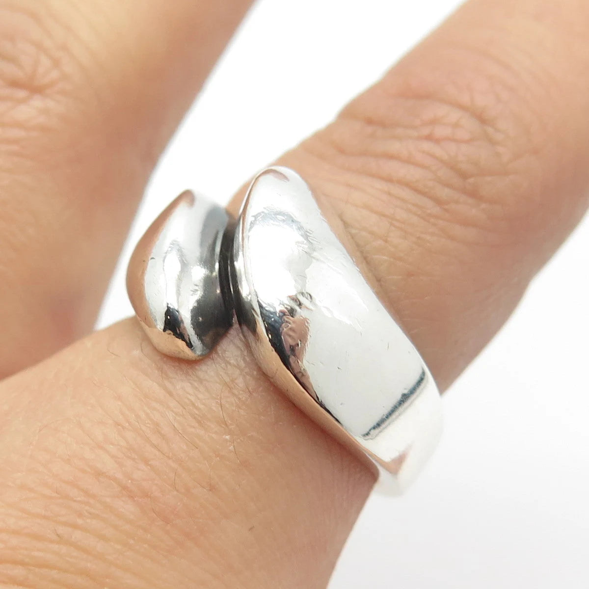 925 Sterling Silver Vintage Ribbed Ring Size 7.5