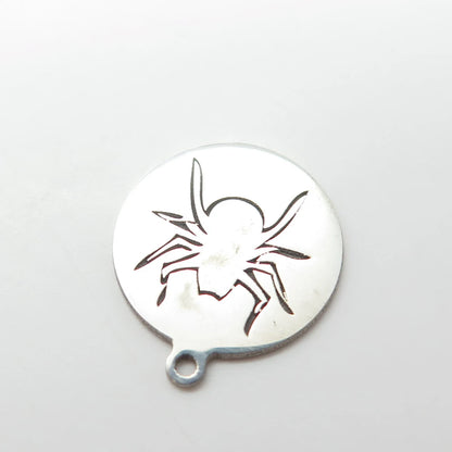 925 Sterling Silver USA Two In Town Spider Charm Pendant