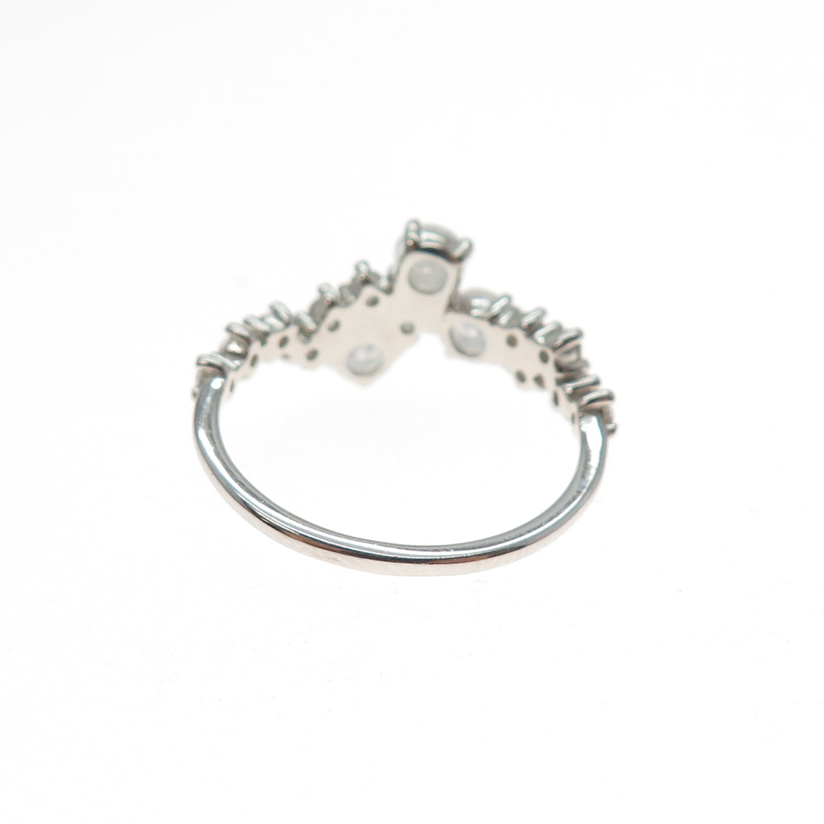 BOMB PARTY 925 Sterling Silver Round-Cut C Z Ring Size 7.5