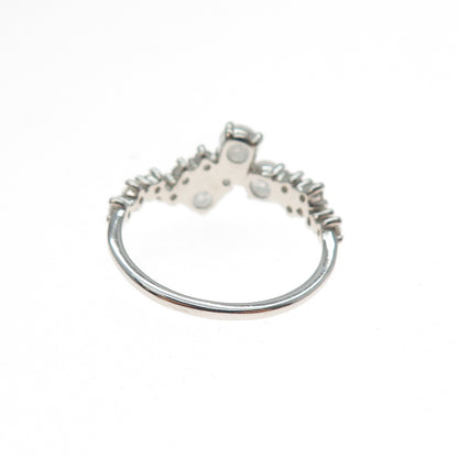 BOMB PARTY 925 Sterling Silver Round-Cut C Z Ring Size 7.5
