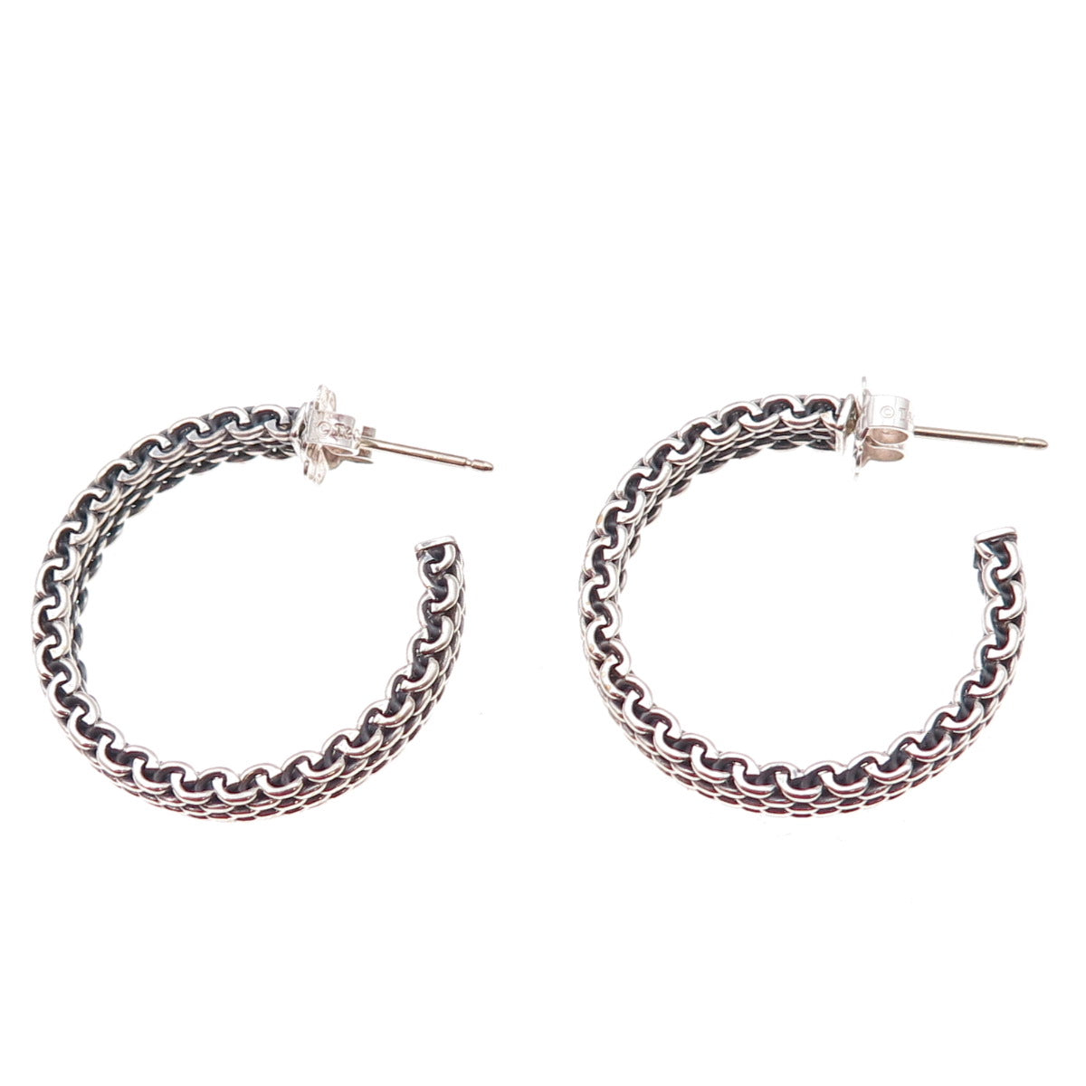 Tiffany & Co. 925 Sterling Silver Vintage Somerset Mesh Hoop Earrings