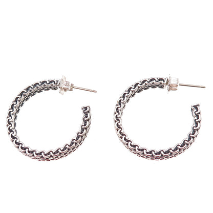 Tiffany & Co. 925 Sterling Silver Vintage Somerset Mesh Hoop Earrings