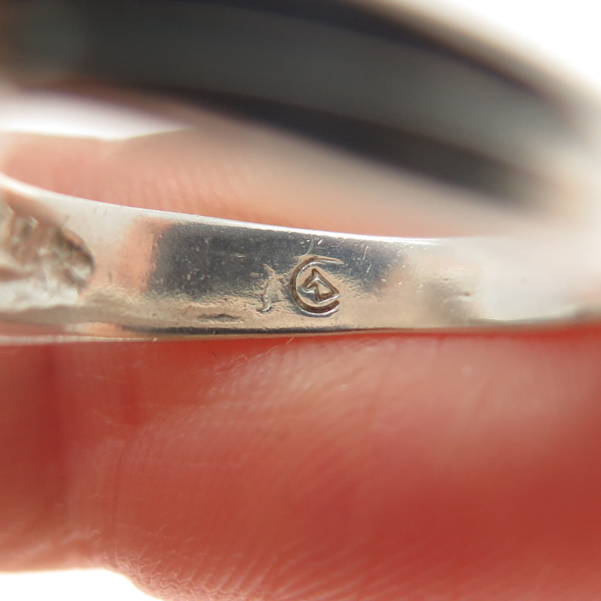 925 Sterling Silver Vintage Modernist Ring Size 6.75