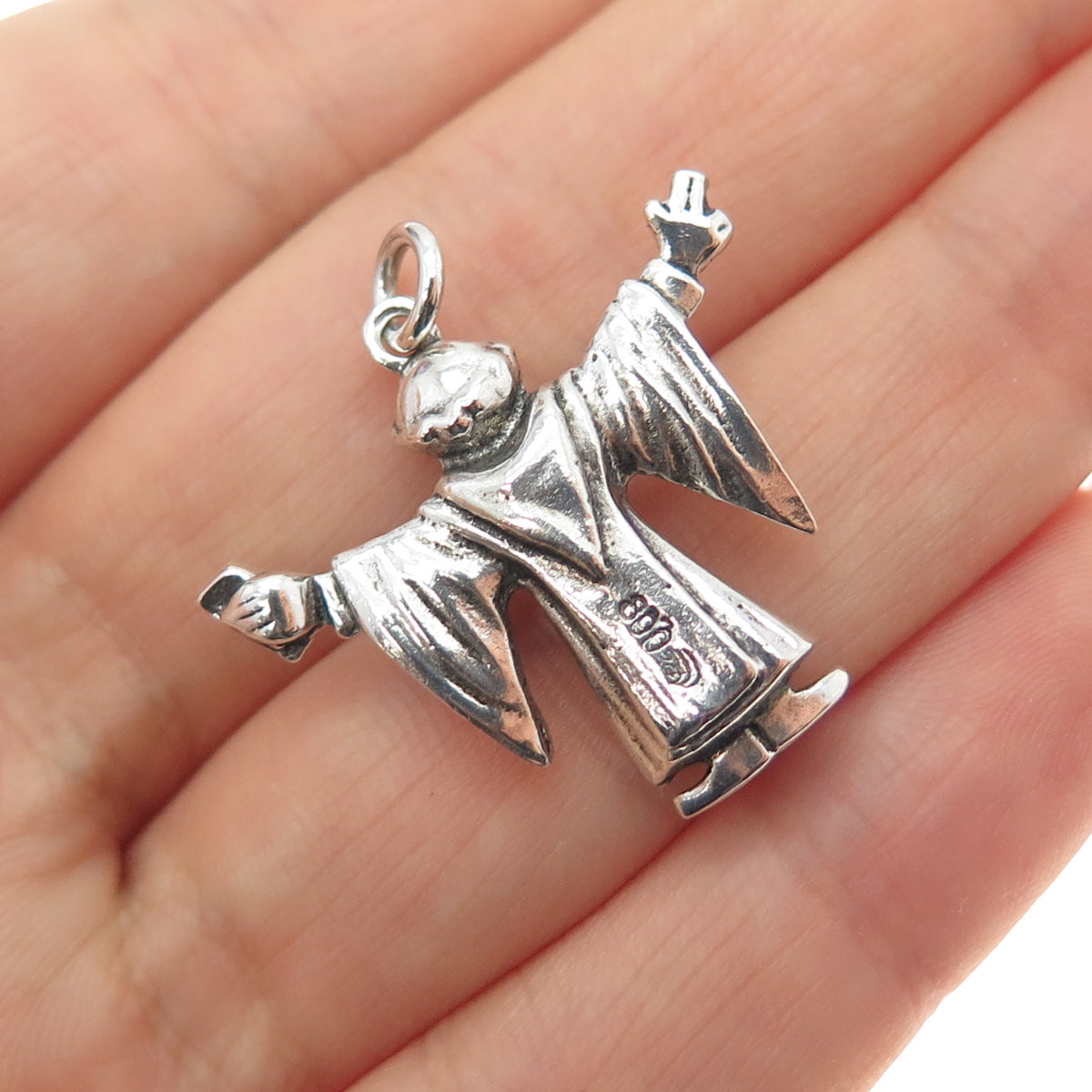 800 Silver Antique Germany Munich Monk Oxidized Charm Pendant