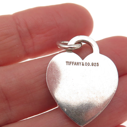 Tiffany & Co. 925 Sterling Silver Vintage Heart Tag Charm Pendant