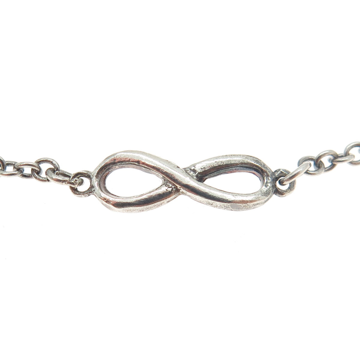 925 Sterling Silver Vintage Italy Infinity By The Yard Anklet / Bracelet 9-10"