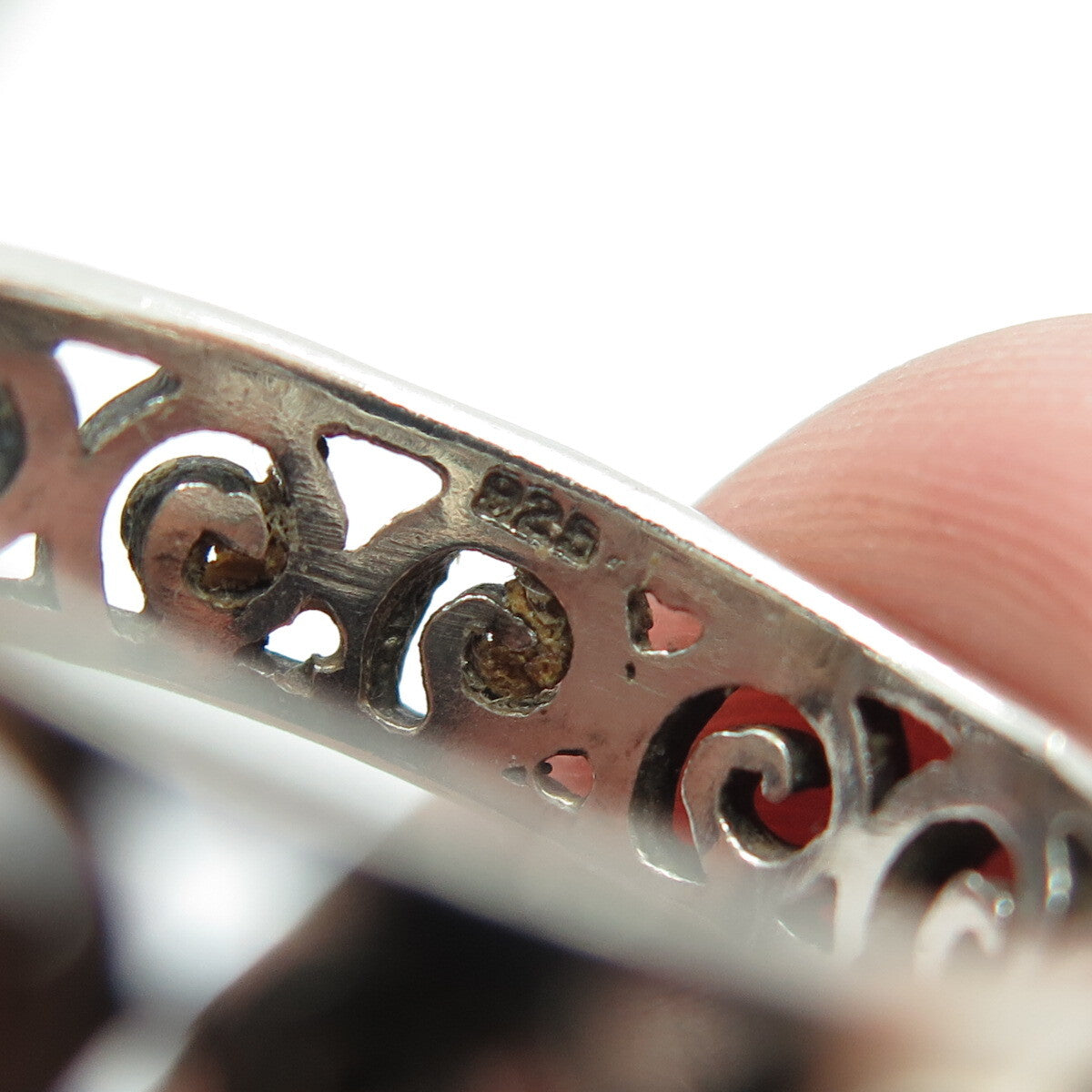 925 Sterling Silver Vintage Spiral All Around Band Ring Size 8.75