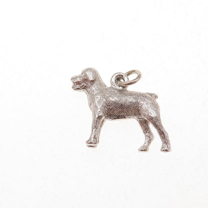 J.M. Fisher 925 Sterling Silver Vintage Rottweiler Dog 3D Charm Pendant