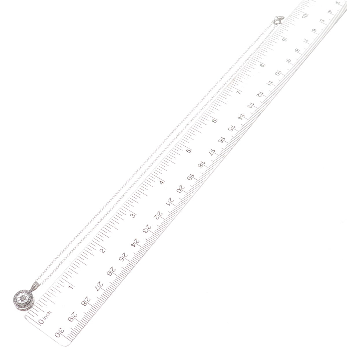 SK9 Allure Gems 925 Sterling Silver Real Diamond Cable Chain Necklace 18"