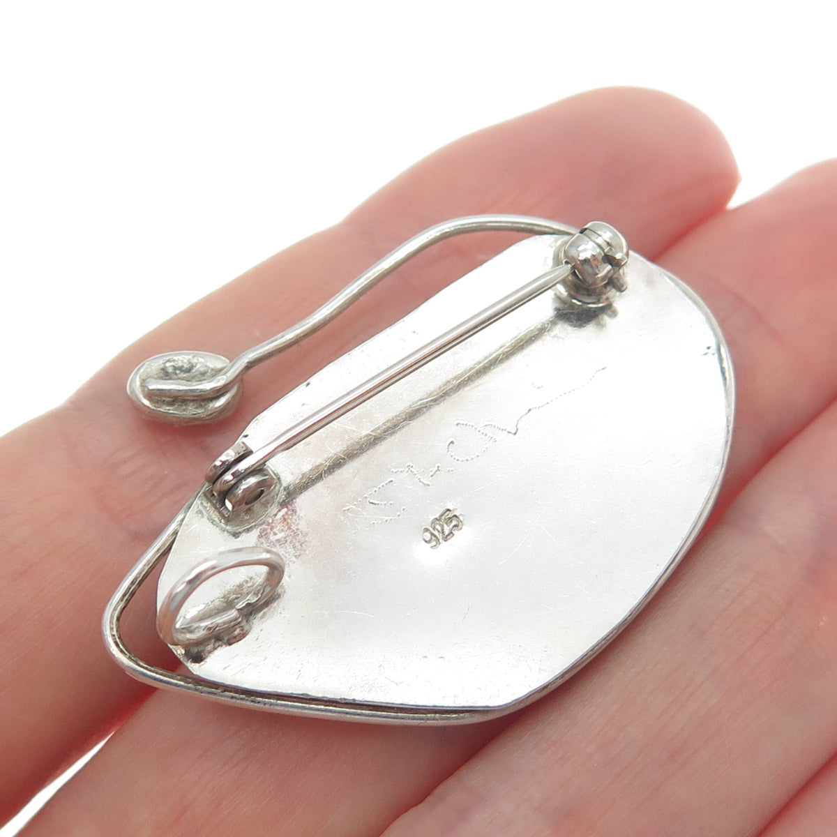 VACA CODI 925 Sterling Silver Vintage Real Amethyst & Roman Glass Brooch Pendant