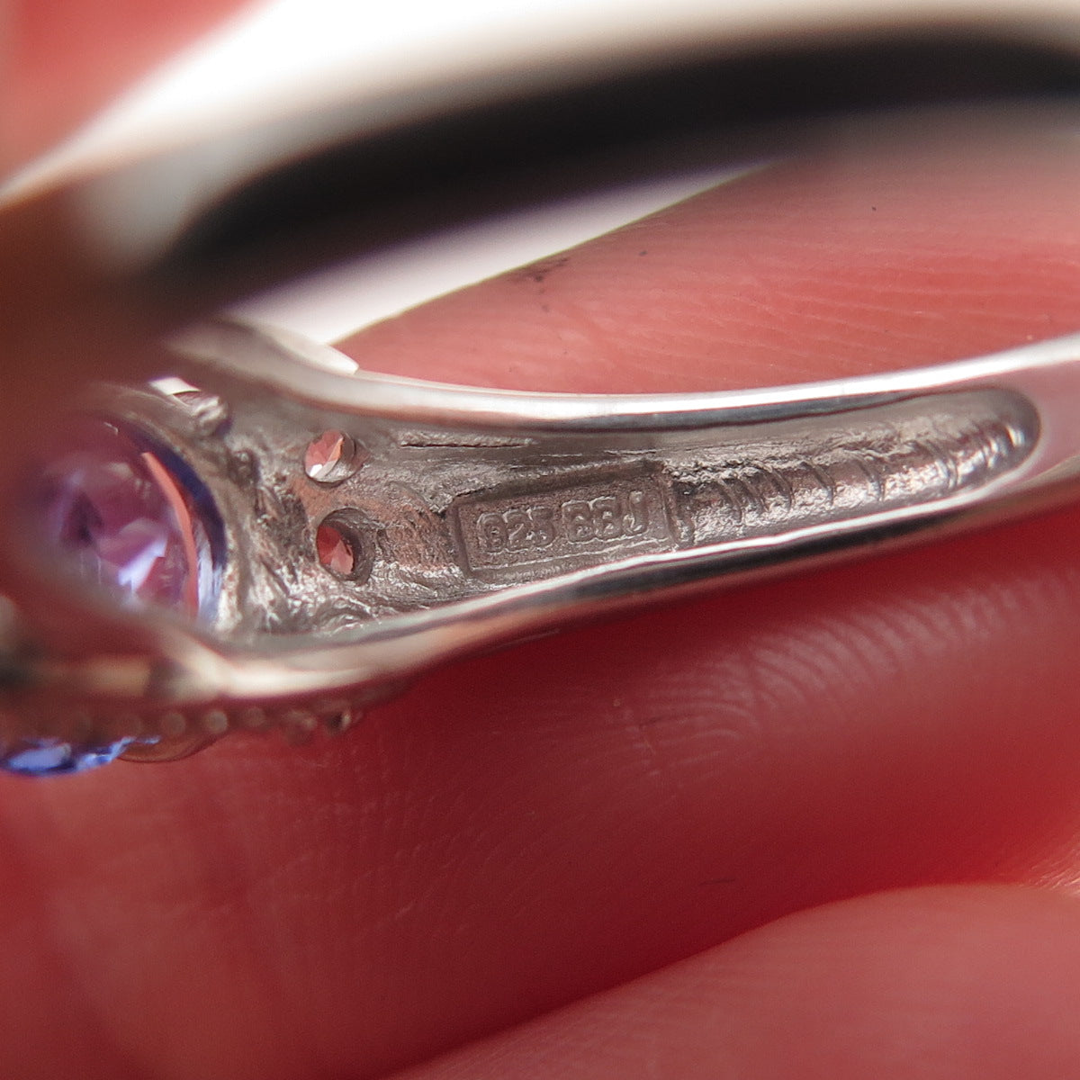 925 Sterling Silver Real Round-Cut Tanzanite & White Topaz Ring Size 8