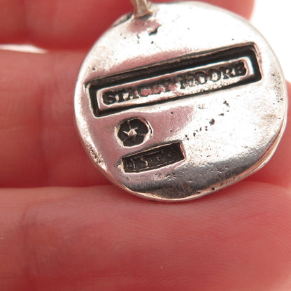 Stacey Moore 925 Sterling Silver Vintage Esprit Oxidized Charm Pendant
