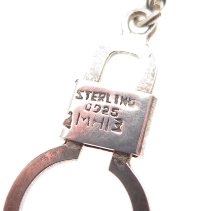 925 Sterling Silver Vintage Enamel Mexico Sombrero Hat Key Fob Chain