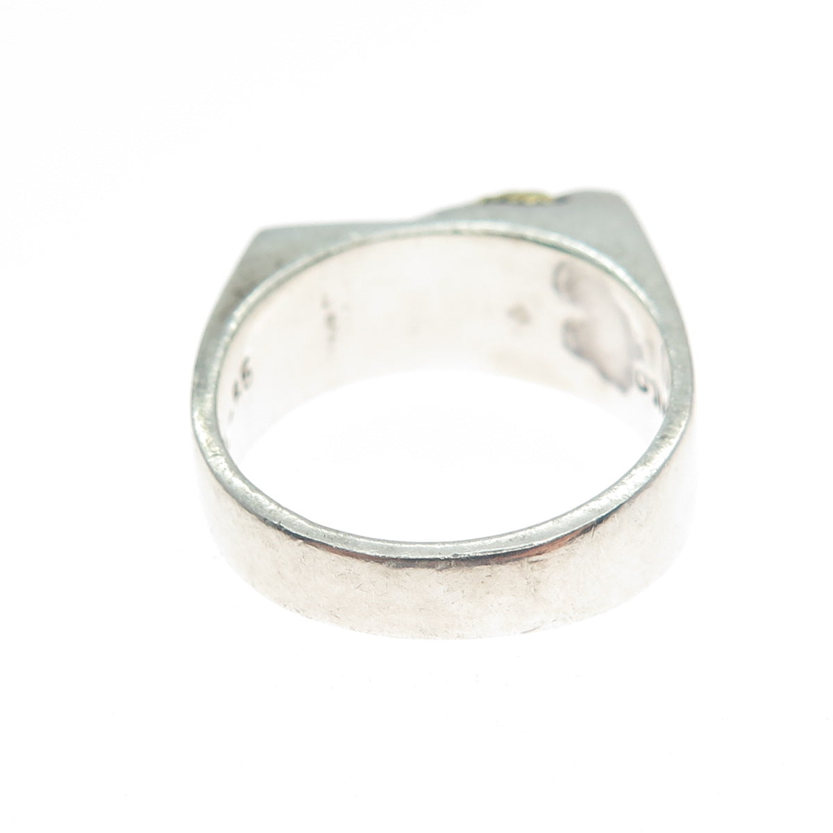 925 Sterling Silver 2-Tone Vintage Mexico Modernist Arrow Ring Size 7.75