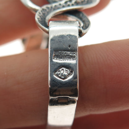 Industria Argentina Sterling Silver Vintage Modernist Oxidized Bracelet 6.75"