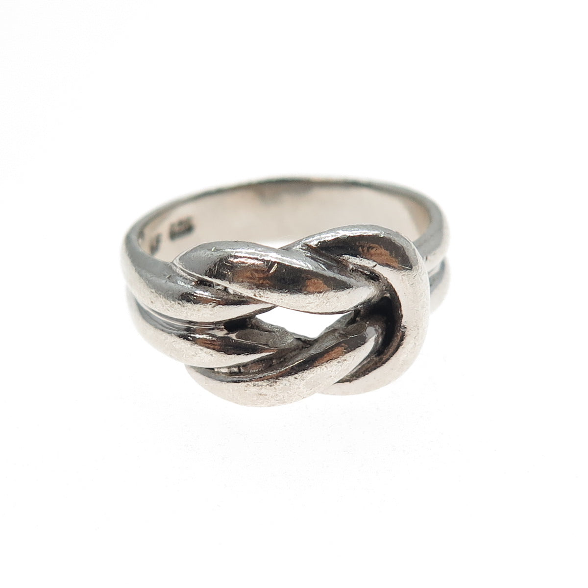 CHAPAL ZENRAY 925 Sterling Silver Vintage Love Mariner Knot Oxidized Ring Size 8