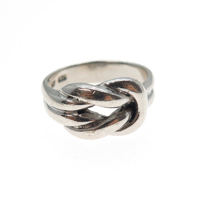 CHAPAL ZENRAY 925 Sterling Silver Vintage Love Mariner Knot Oxidized Ring Size 8