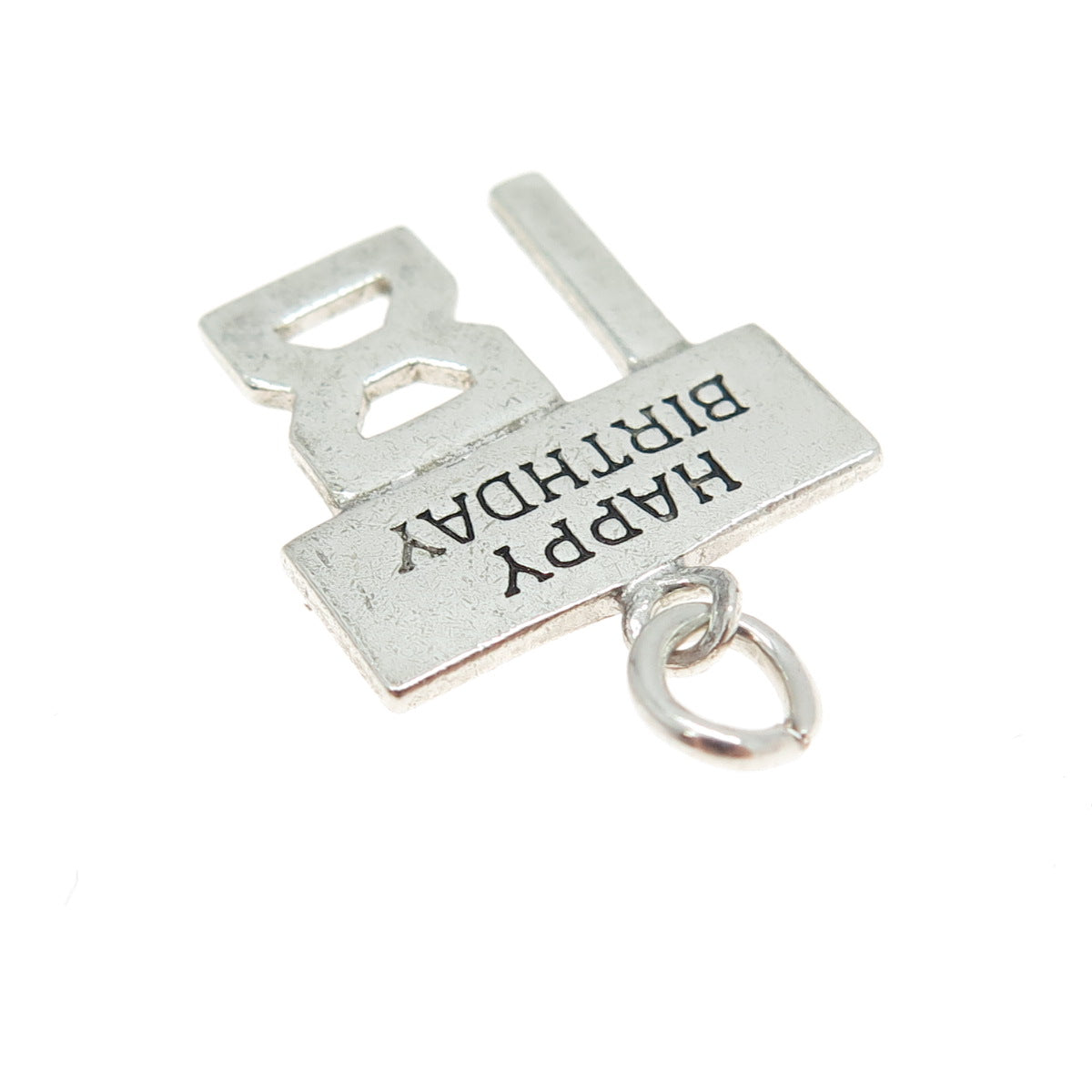 925 Sterling Silver Vintage Happy Birthday 18 Charm Pendant