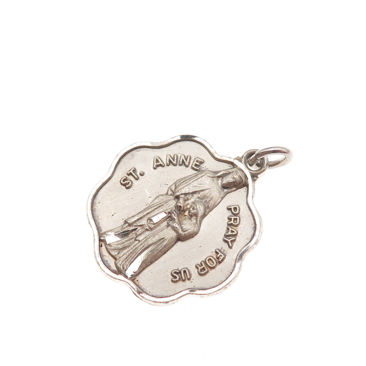 Creed 925 Sterling Silver Vintage Music 1965 St. Anne Oxidized Charm Pendant