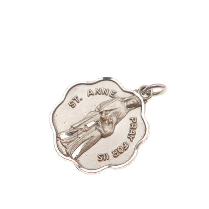 Creed 925 Sterling Silver Vintage Music 1965 St. Anne Oxidized Charm Pendant