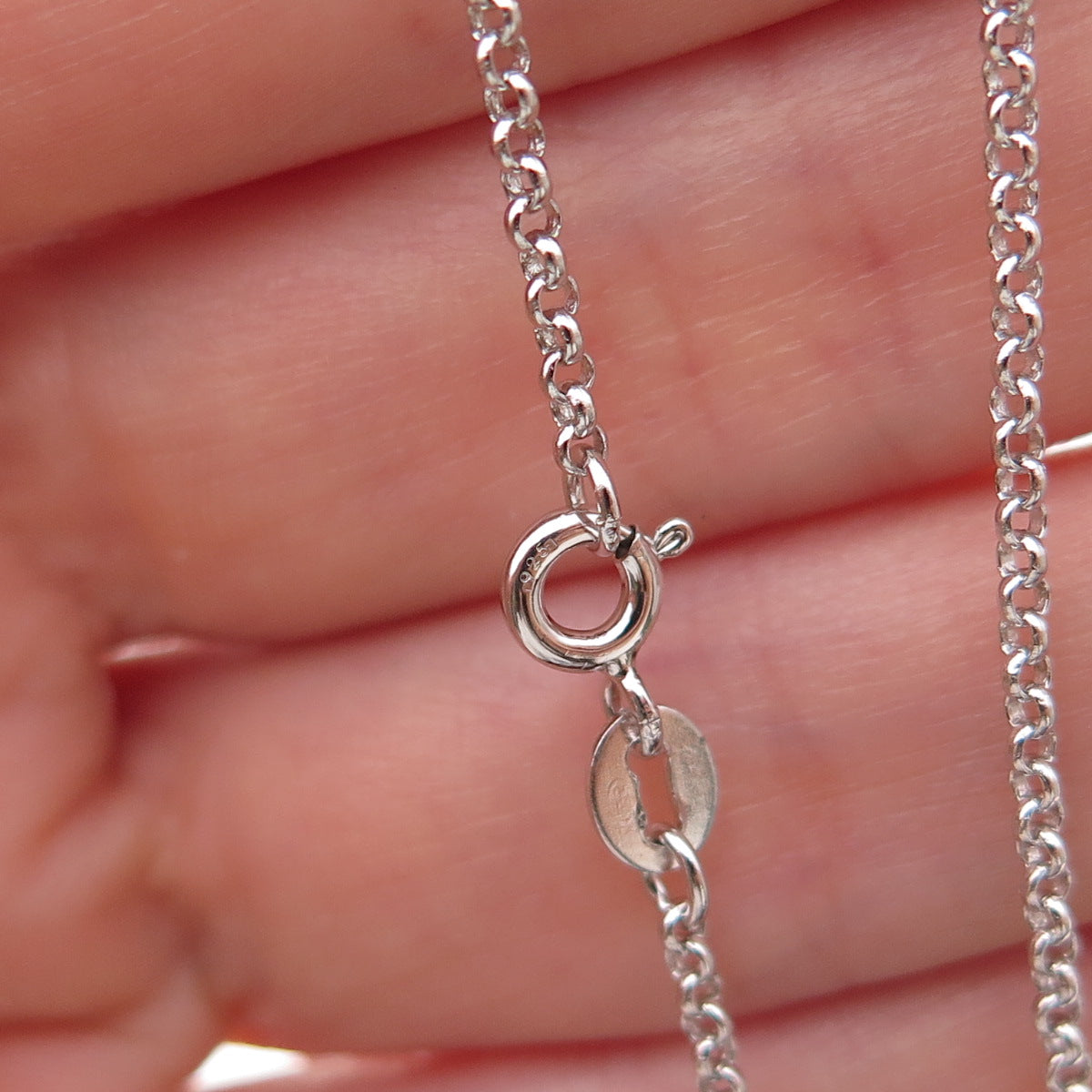 925 Sterling Silver Italy Rolo Chain Necklace 18"