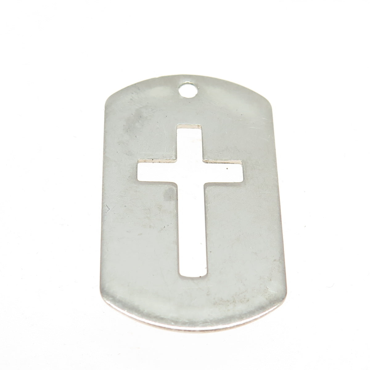 TRU KAY 925 Sterling Silver Vintage Cross Tag Pendant