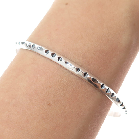 ERLING CHRISTOFFERSEN 925S Sterling Silver Vintage Norway Bangle Bracelet 7.25"