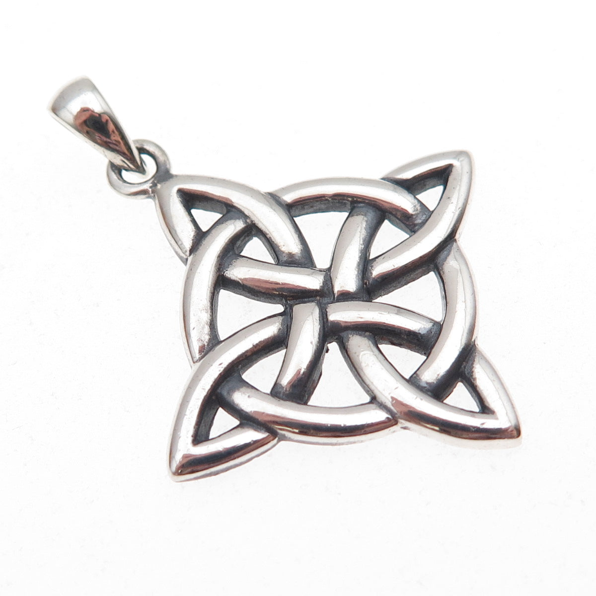 Peter Stone 925 Sterling Silver Vintage Celtic Knot Cross Oxidized Charm Pendant