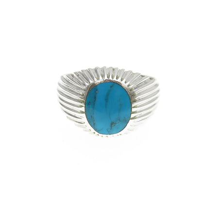 Old Pawn 925 Sterling Silver Vintage Southwestern Turquoise Tribal Ring Size 9