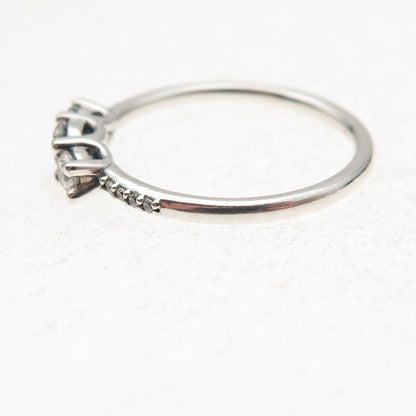 Pandora 925 Sterling Silver Round-Cut C Z Engagement Ring Size 7.5