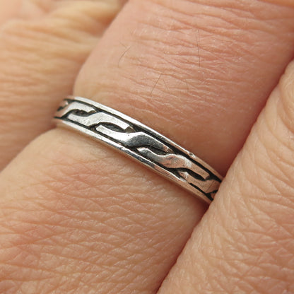 925 Sterling Silver Vintage Braided Stackable Band Ring Size 7.25