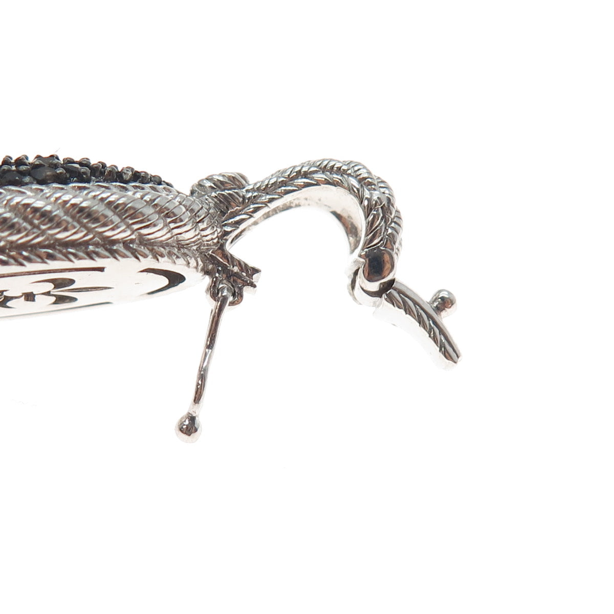 JUDITH RIPKA 925 Sterling Silver Real Smoky Quartz & C Z Charm Pendant