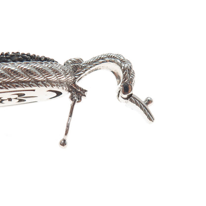 JUDITH RIPKA 925 Sterling Silver Real Smoky Quartz & C Z Charm Pendant