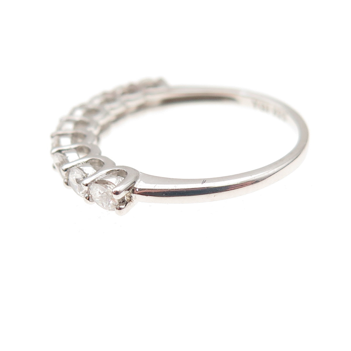 925 Sterling Silver Round-Cut C Z Stackable Ring Size 5