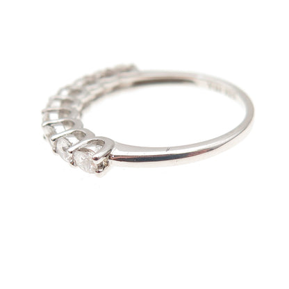 925 Sterling Silver Round-Cut C Z Stackable Ring Size 5