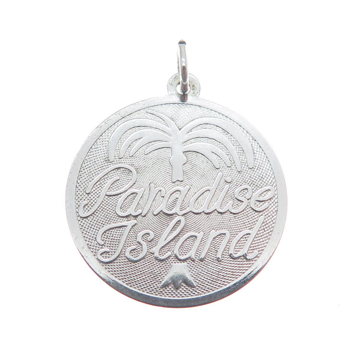 REMBRANDT RJL 925 Sterling Silver Vintage Paradise Island Round Charm Pendant