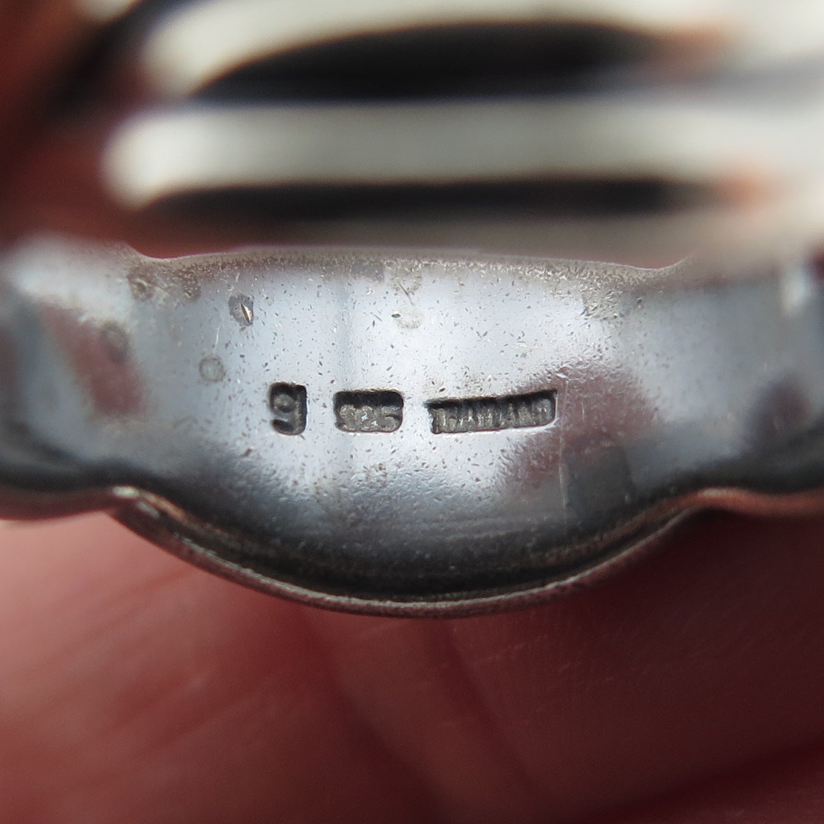 925 Sterling Silver Vintage Modernist Woven Oxidized Ring Size 7