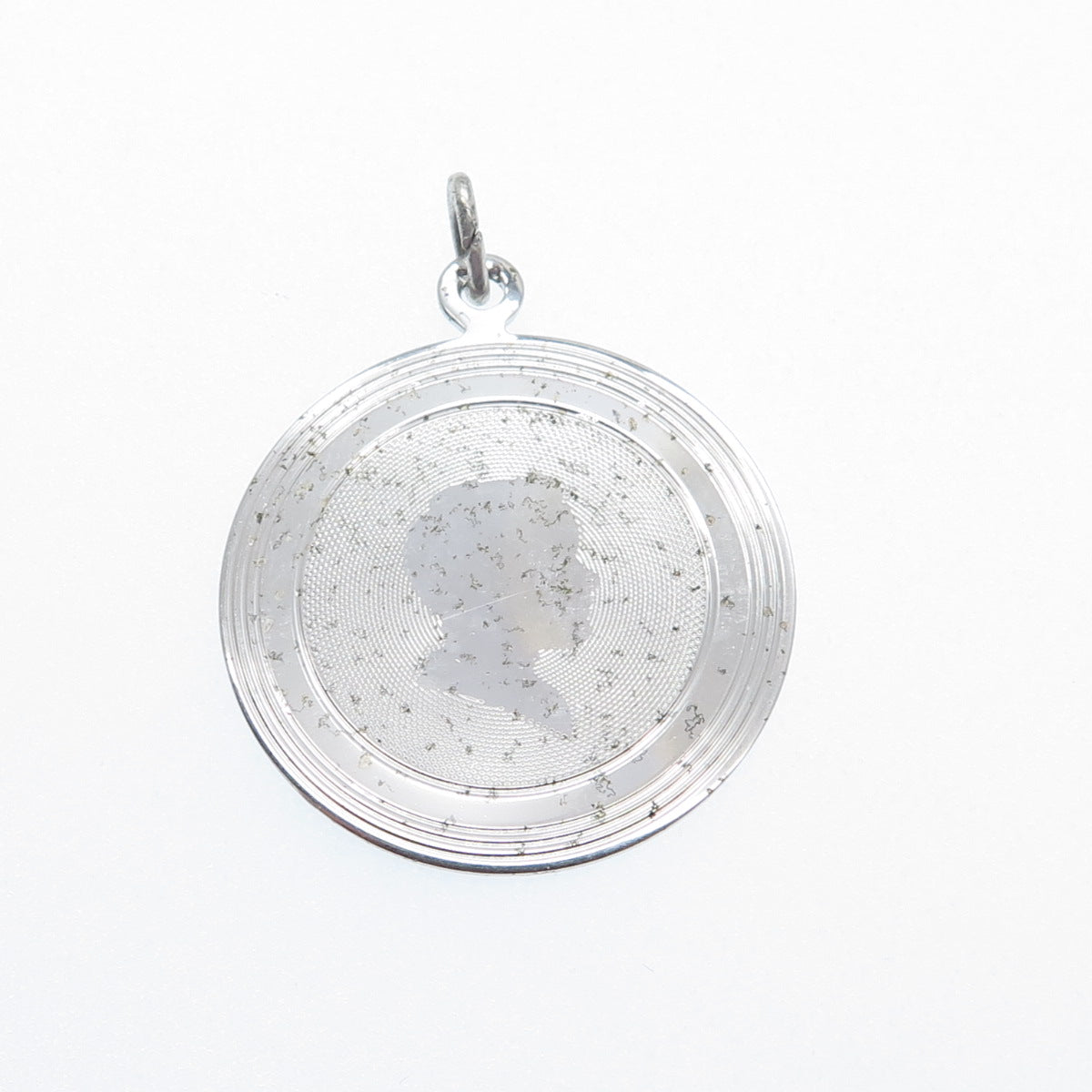 GRIFFITH & SONS CO 925 Sterling Silver Vintage Boy's Face Profile Charm Pendant