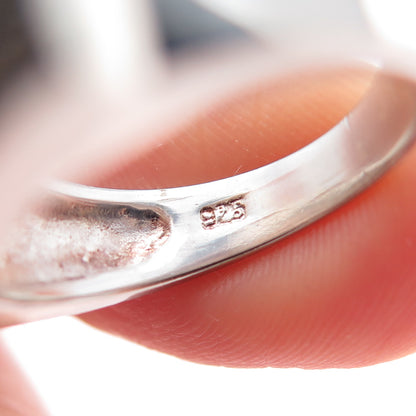 925 Sterling Silver Vintage Round-Cut C Z Statement Ring Size 6.25