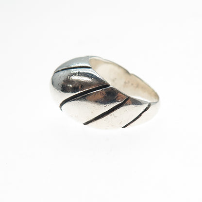 925 Sterling Silver Vintage Modernist Dome Ring Size 5.75