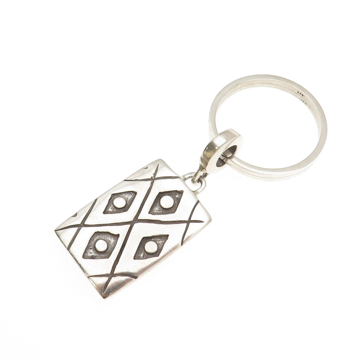 Lisa Jenks 925 Sterling Silver Vintage Modernist Key Fob Ring Holder