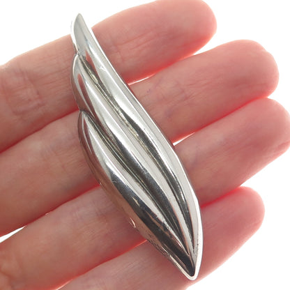 925 Sterling Silver Vintage Modernist Wing Pin Brooch