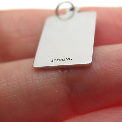 925 Sterling Silver Red Enamel Love Big Arrow Minimalist Charm Pendant