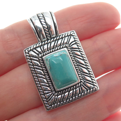 CHARLES WINSTON 925 Sterling Silver Vintage Real Kingman Turquoise Pendant