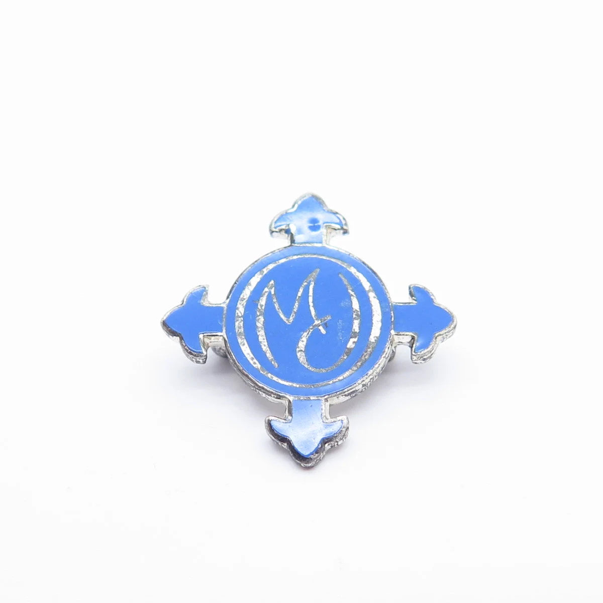 925 Sterling Silver Vintage Enamel Pin Brooch