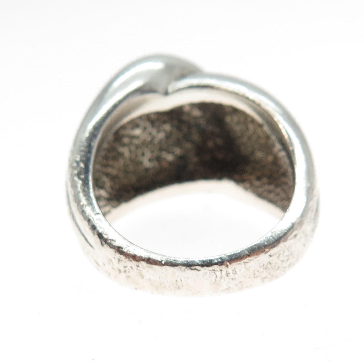 925 Sterling Silver Vintage Modernist Crisscrossed Dome Ring Size 7.25