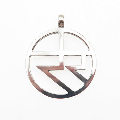 925 Sterling Silver Vintage RR Monogram Charm Pendant